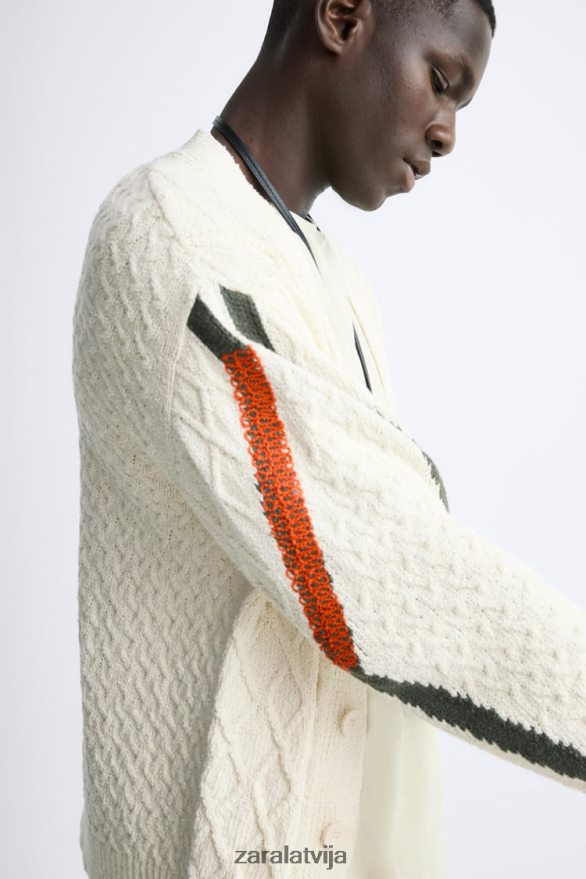 teksturētas pinuma austas jakas vīriešiem Zara ekru 6ZTV401042 apģērbs