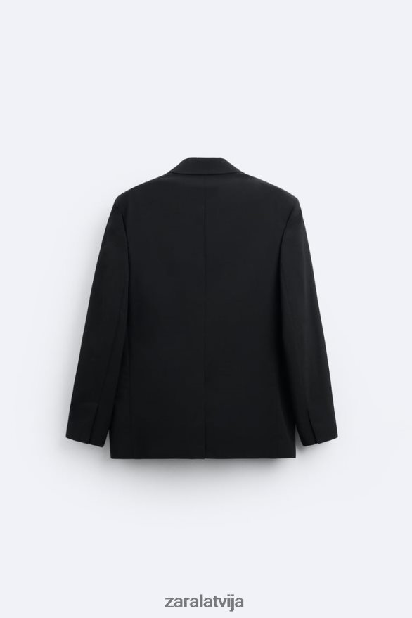 100% vilnas uzvalka jaka ierobežots izdevums vīriešiem Zara melns 6ZTV401147 apģērbs