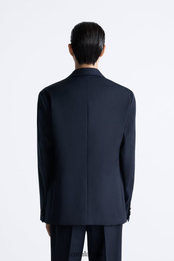 100% vilnas uzvalka jaka vīriešiem Zara jūras zils 6ZTV401148 apģērbs