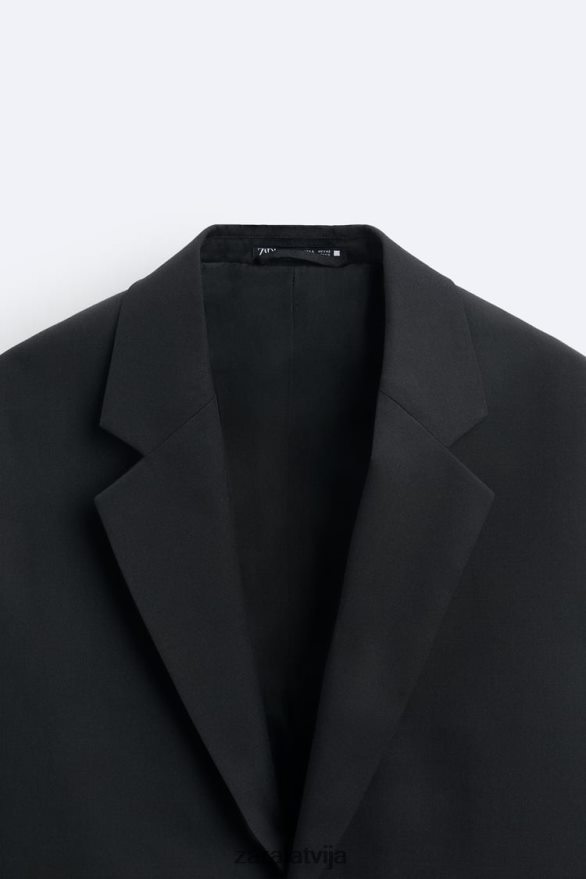 lielizmēra 100% vilnas jaka vīriešiem Zara melns 6ZTV401151 apģērbs