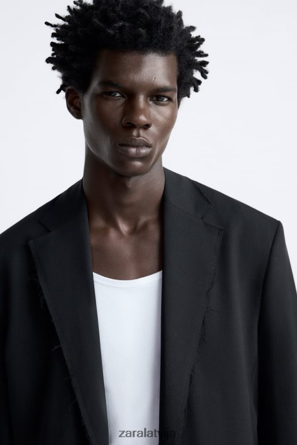 neregulāras apdares bleizeris vīriešiem Zara melns 6ZTV401160 apģērbs