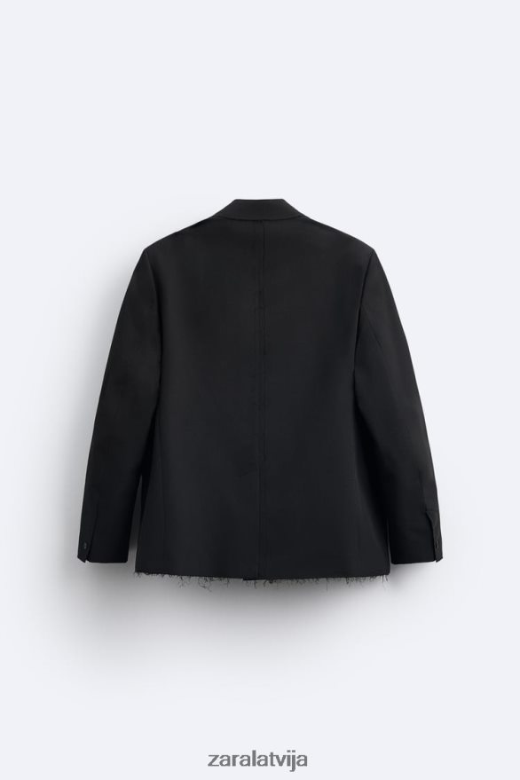 neregulāras apdares bleizeris vīriešiem Zara melns 6ZTV401160 apģērbs