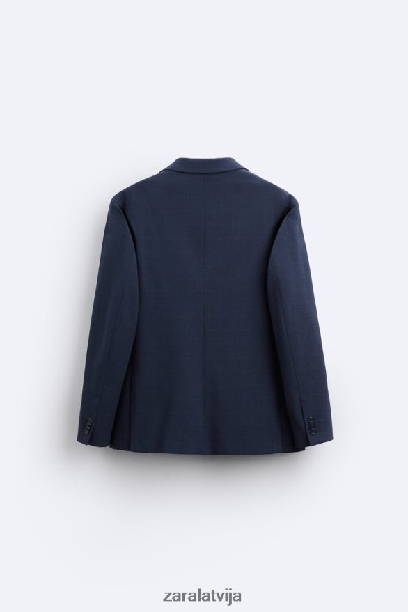 rūtainā uzvalka jaka vīriešiem Zara zilgans 6ZTV401137 apģērbs
