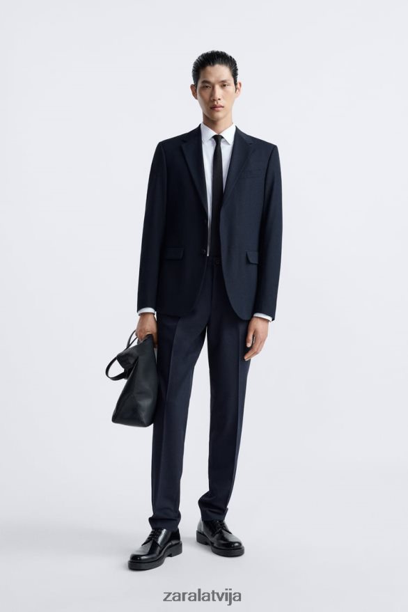 slim fit uzvalka jaka vīriešiem Zara jūras zils 6ZTV401139 apģērbs