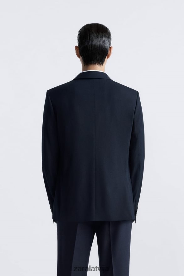 slim fit uzvalka jaka vīriešiem Zara jūras zils 6ZTV401139 apģērbs