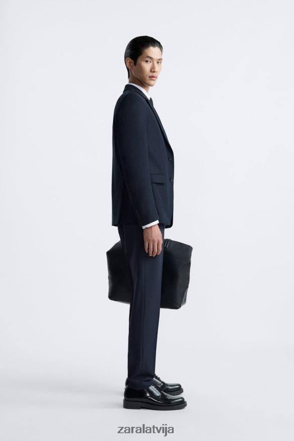 slim fit uzvalka jaka vīriešiem Zara jūras zils 6ZTV401139 apģērbs