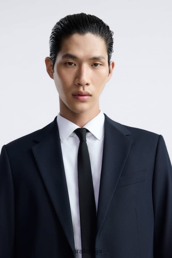 slim fit uzvalka jaka vīriešiem Zara jūras zils 6ZTV401139 apģērbs