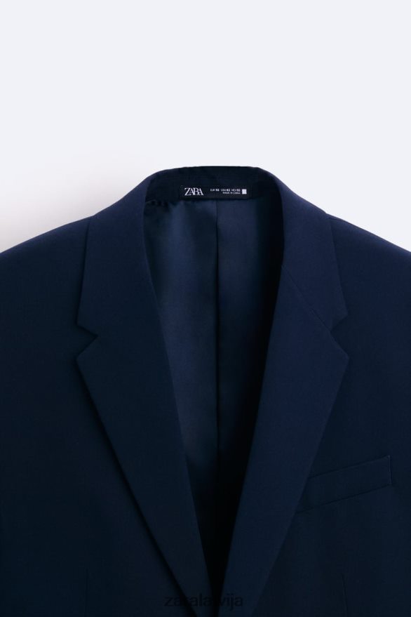 slim fit uzvalka jaka vīriešiem Zara jūras zils 6ZTV401139 apģērbs