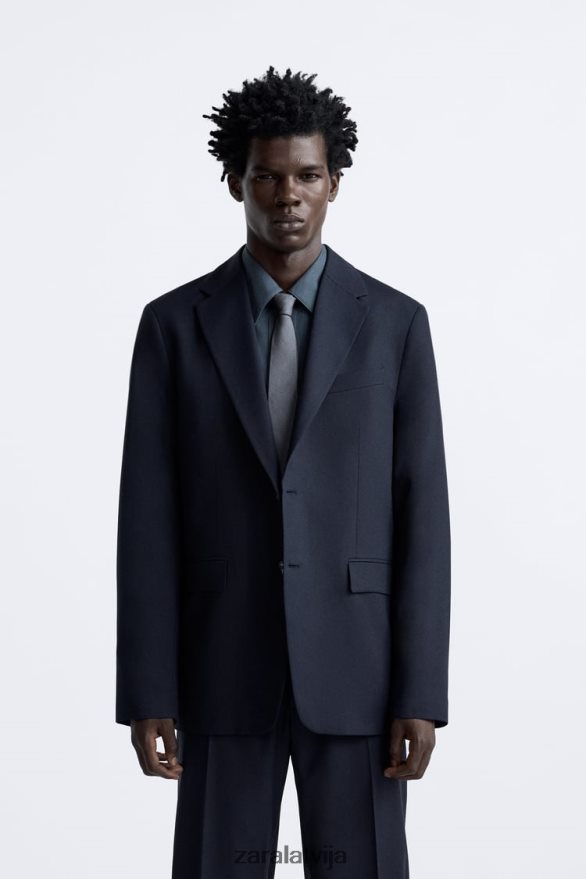 teksturētas uzvalka jaka vīriešiem Zara jūras zils 6ZTV401136 apģērbs