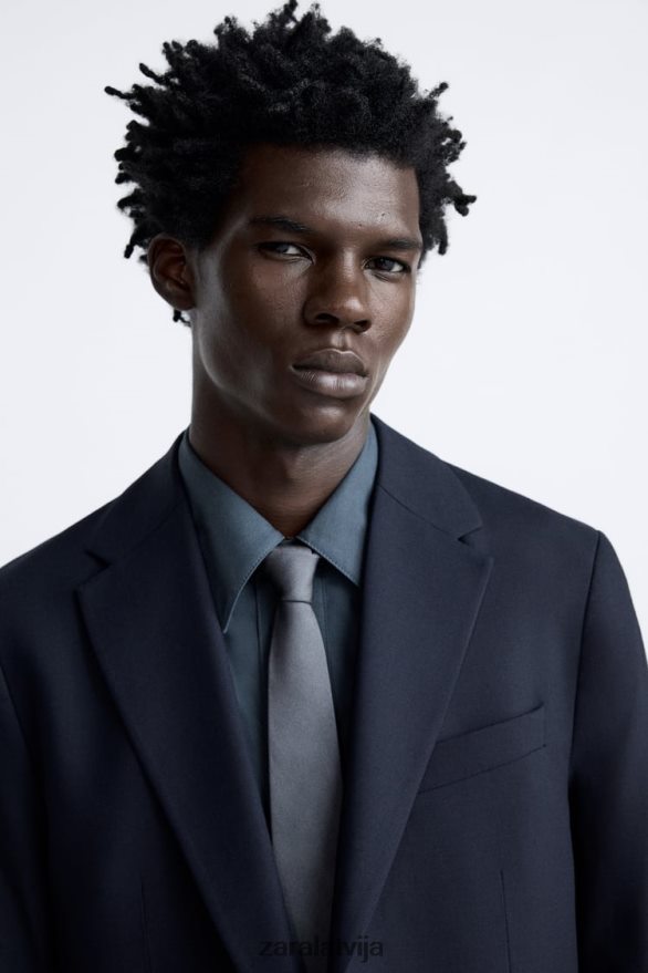 teksturētas uzvalka jaka vīriešiem Zara jūras zils 6ZTV401136 apģērbs