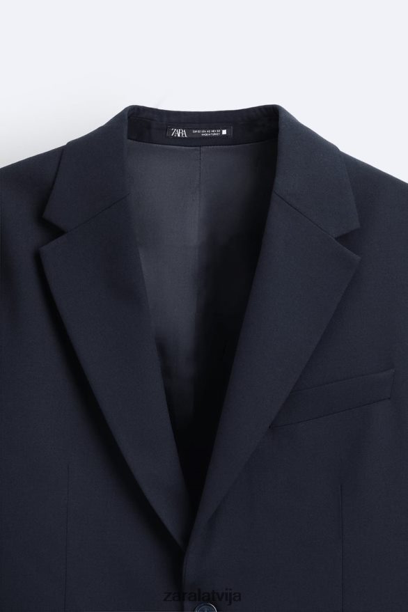 teksturētas uzvalka jaka vīriešiem Zara jūras zils 6ZTV401136 apģērbs