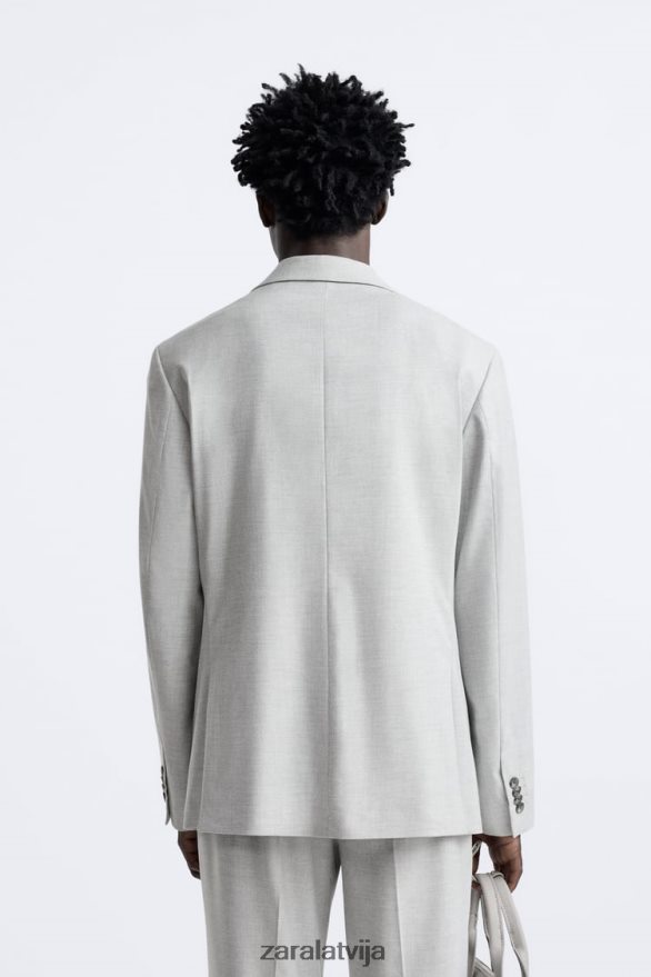 teksturētas uzvalka jaka vīriešiem Zara pelēks 6ZTV401142 apģērbs