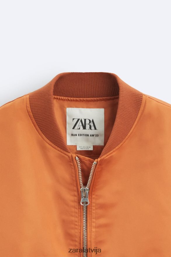 satīna efekta bomber jaka ierobežots izdevums vīriešiem Zara apelsīns 6ZTV401123 apģērbs