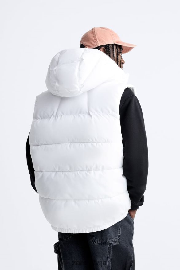 vēsmas veste ar kapuci vīriešiem Zara balts 6ZTV401112 apģērbs