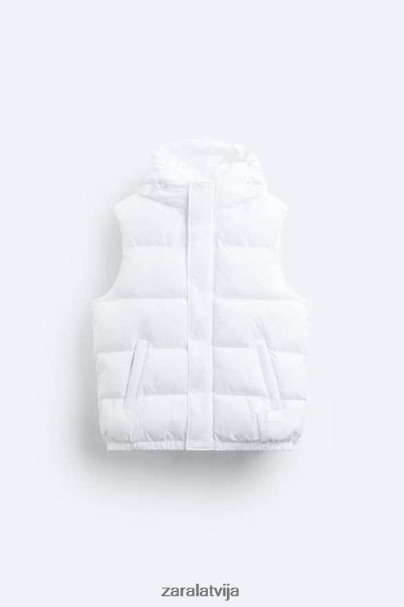 vēsmas veste ar kapuci vīriešiem Zara balts 6ZTV401112 apģērbs