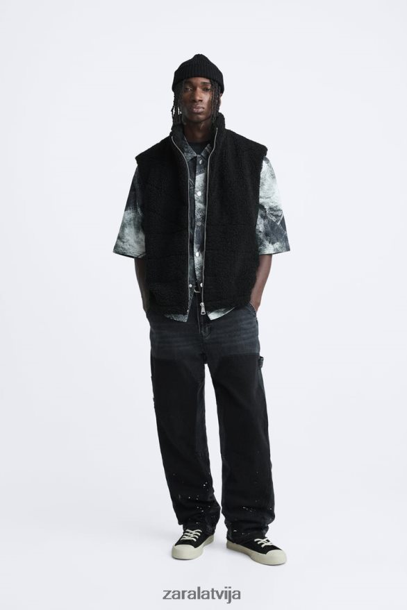 vilnas veste vīriešiem Zara melns 6ZTV401111 apģērbs