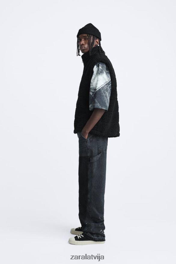 vilnas veste vīriešiem Zara melns 6ZTV401111 apģērbs