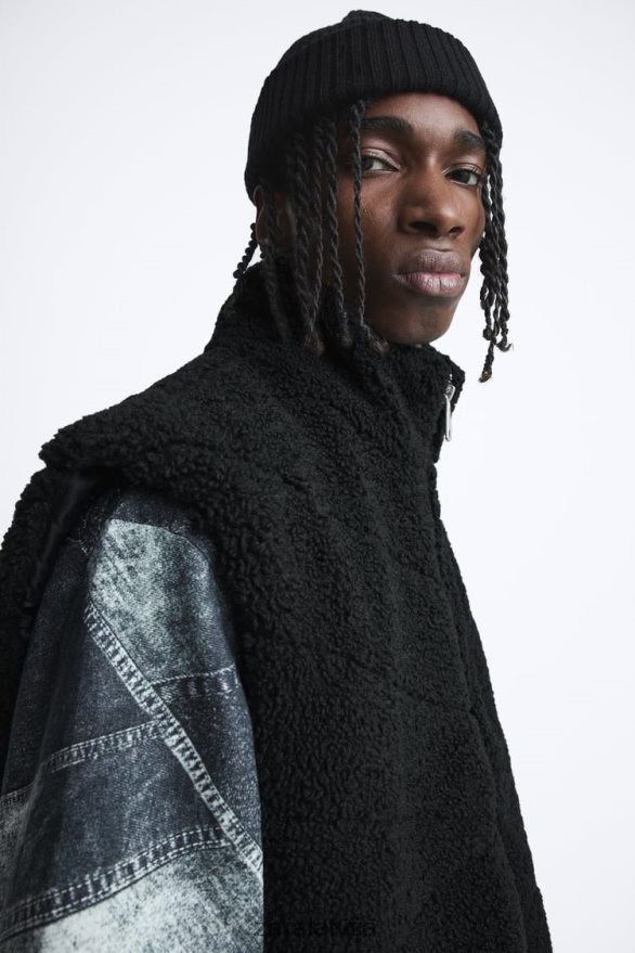 vilnas veste vīriešiem Zara melns 6ZTV401111 apģērbs