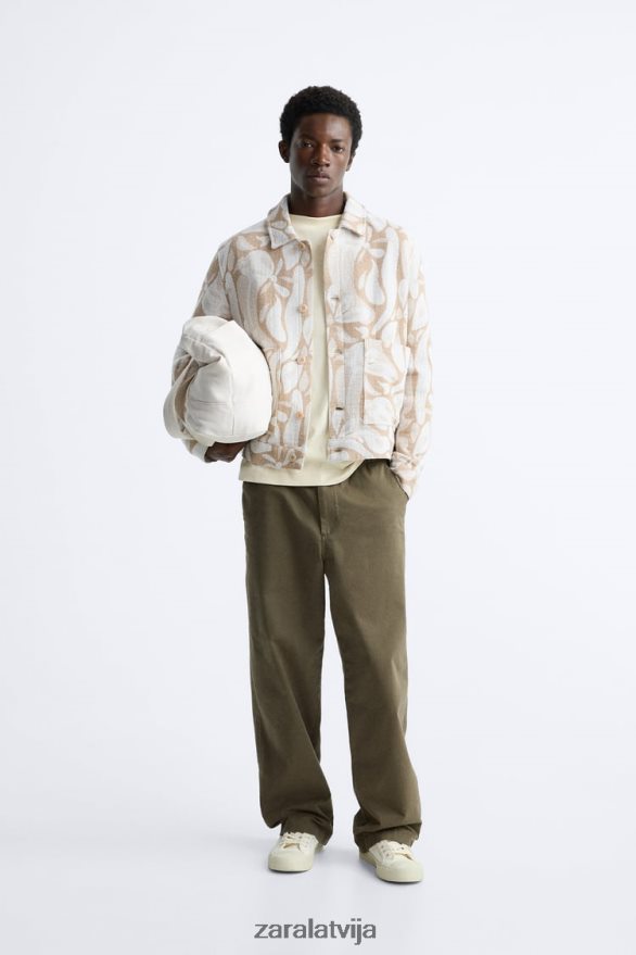 ziedu žakarda jaka vīriešiem Zara bēšs 6ZTV401116 apģērbs