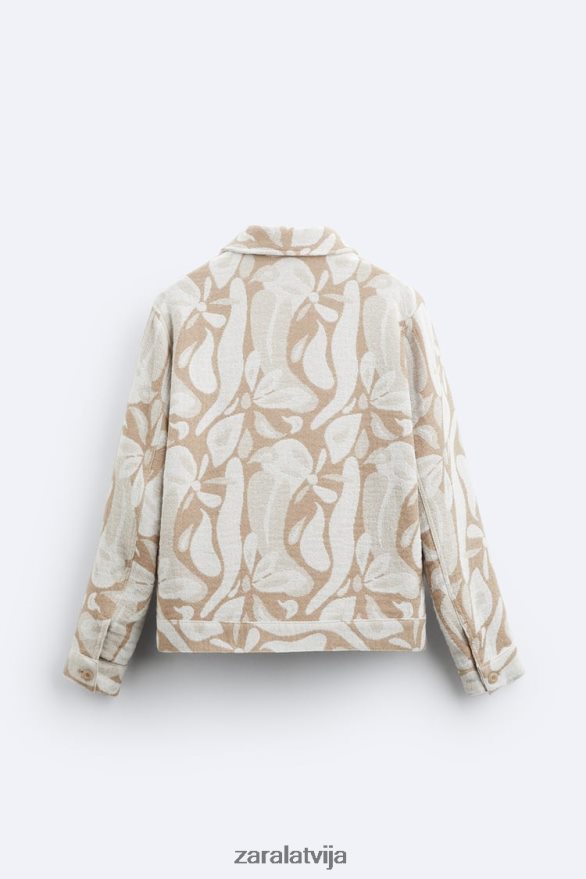 ziedu žakarda jaka vīriešiem Zara bēšs 6ZTV401116 apģērbs