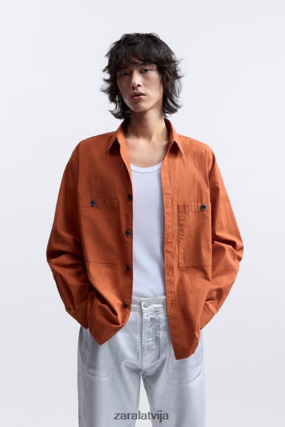 atvieglinātas formas krekls ierobežots izdevums vīriešiem Zara apelsīns 6ZTV401189 apģērbs