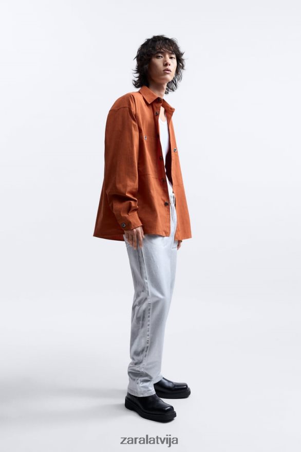 atvieglinātas formas krekls ierobežots izdevums vīriešiem Zara apelsīns 6ZTV401189 apģērbs
