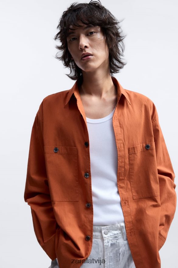 atvieglinātas formas krekls ierobežots izdevums vīriešiem Zara apelsīns 6ZTV401189 apģērbs