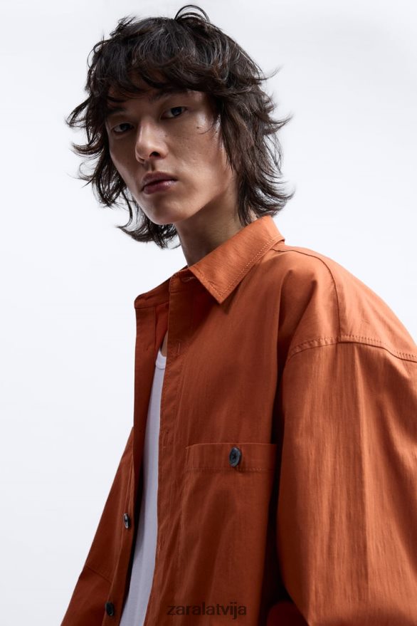 atvieglinātas formas krekls ierobežots izdevums vīriešiem Zara apelsīns 6ZTV401189 apģērbs