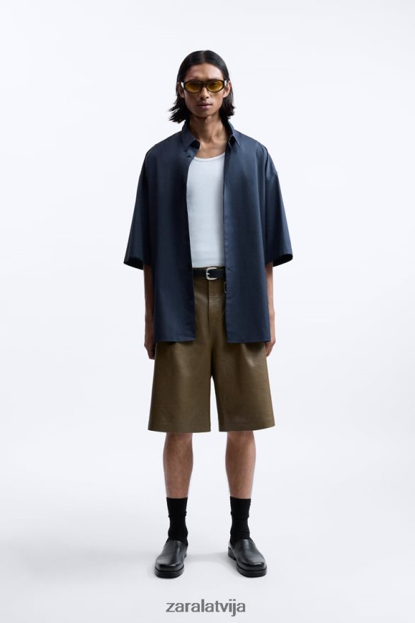 boxy fit krekls ierobežots izdevums vīriešiem Zara jūras zils 6ZTV401186 apģērbs