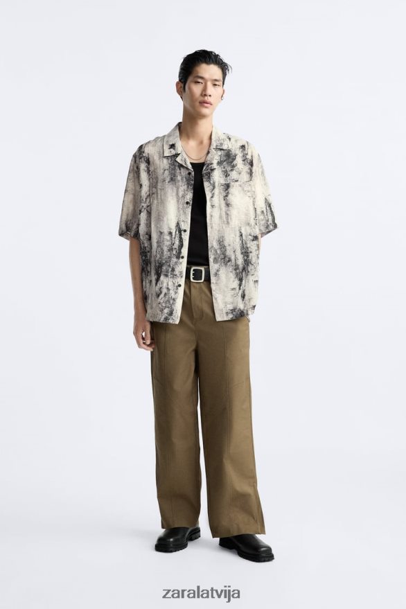 krekls ar abstraktu apdruku vīriešiem Zara iespiests 6ZTV40987 apģērbs