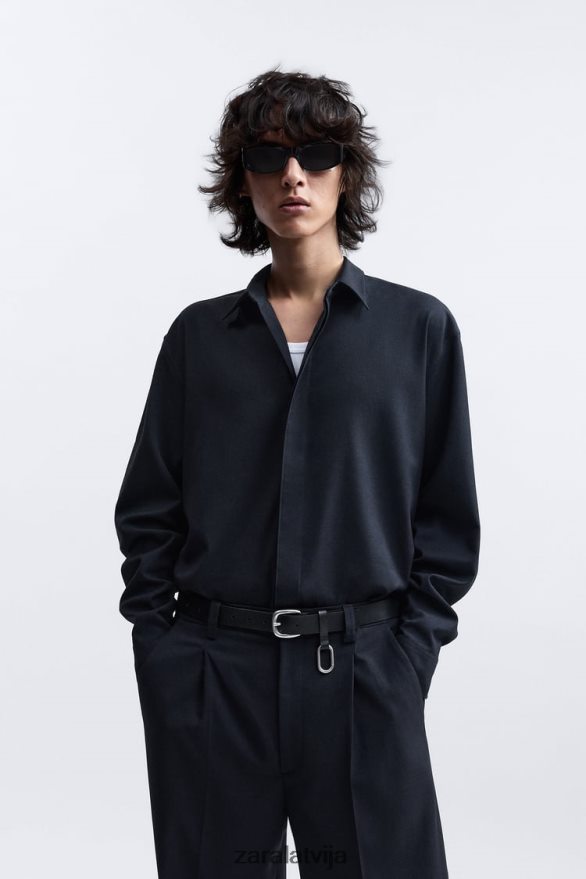 lielizmēra virskreklu ierobežots izdevums vīriešiem Zara jūras zils 6ZTV401188 apģērbs