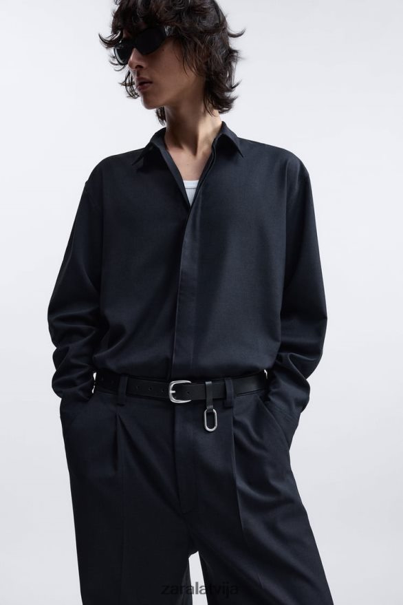 lielizmēra virskreklu ierobežots izdevums vīriešiem Zara jūras zils 6ZTV401188 apģērbs