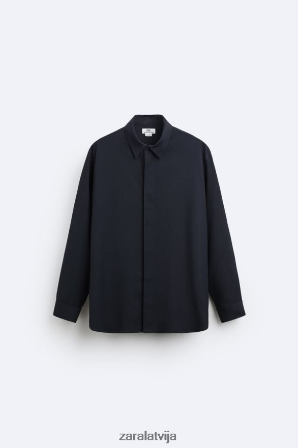 lielizmēra virskreklu ierobežots izdevums vīriešiem Zara jūras zils 6ZTV401188 apģērbs