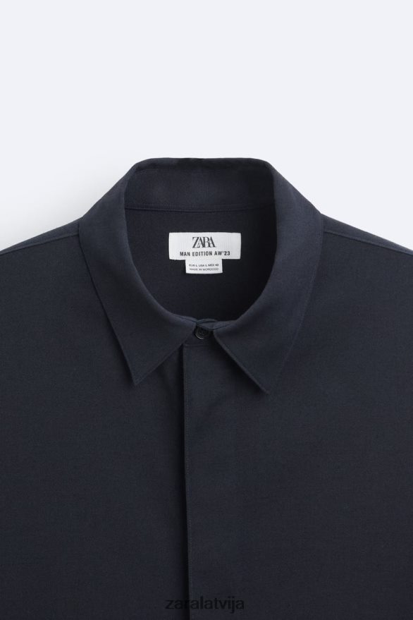 lielizmēra virskreklu ierobežots izdevums vīriešiem Zara jūras zils 6ZTV401188 apģērbs