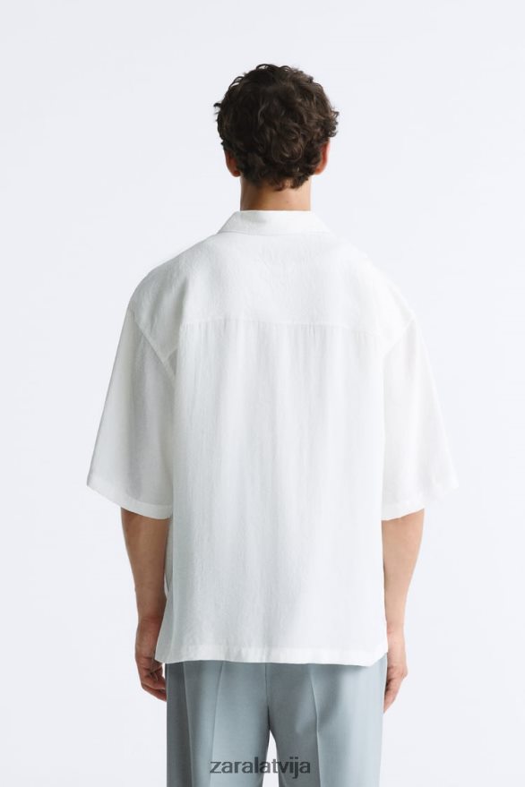 modāla maisījuma krekls vīriešiem Zara austeru balts 6ZTV401002 apģērbs