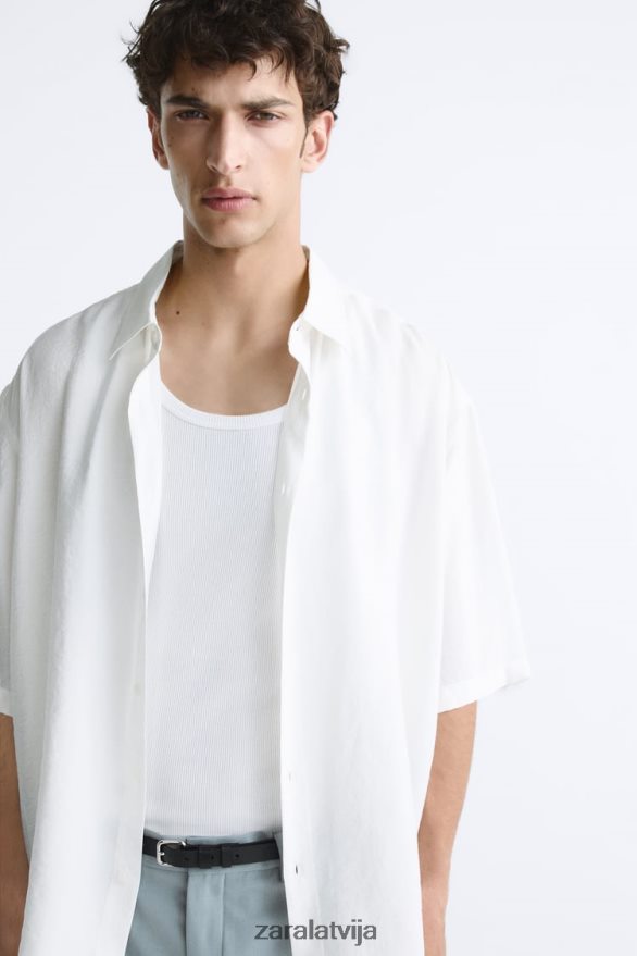 modāla maisījuma krekls vīriešiem Zara austeru balts 6ZTV401002 apģērbs