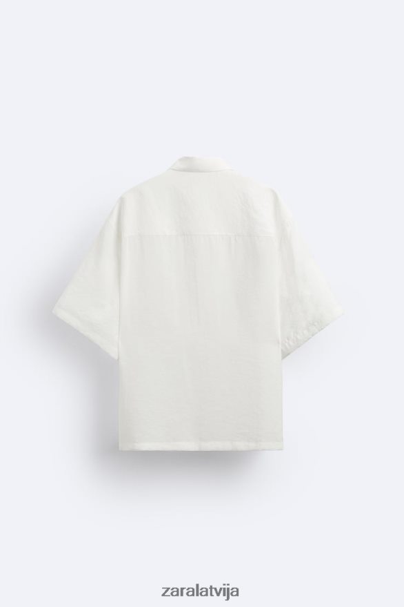 modāla maisījuma krekls vīriešiem Zara austeru balts 6ZTV401002 apģērbs