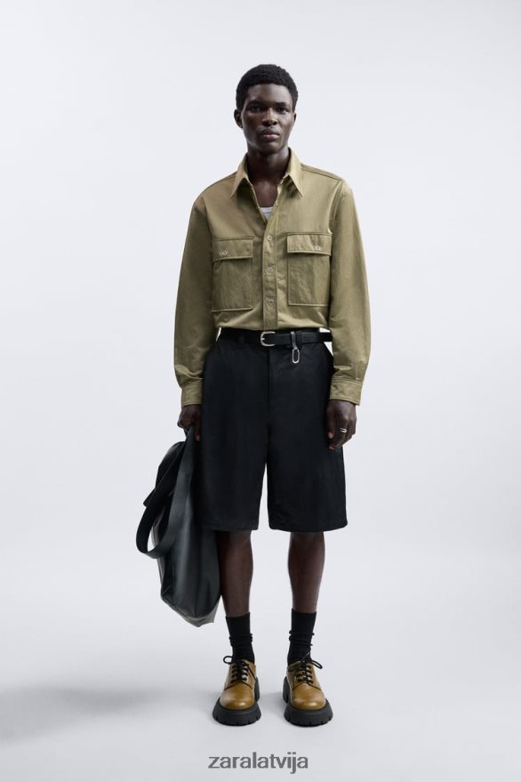 tehniskais krekls ierobežots izdevums vīriešiem Zara olīvu zaļš 6ZTV401182 apģērbs