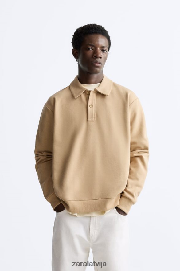 polo sporta krekls vīriešiem Zara gaišs iedegums 6ZTV401232 apģērbs