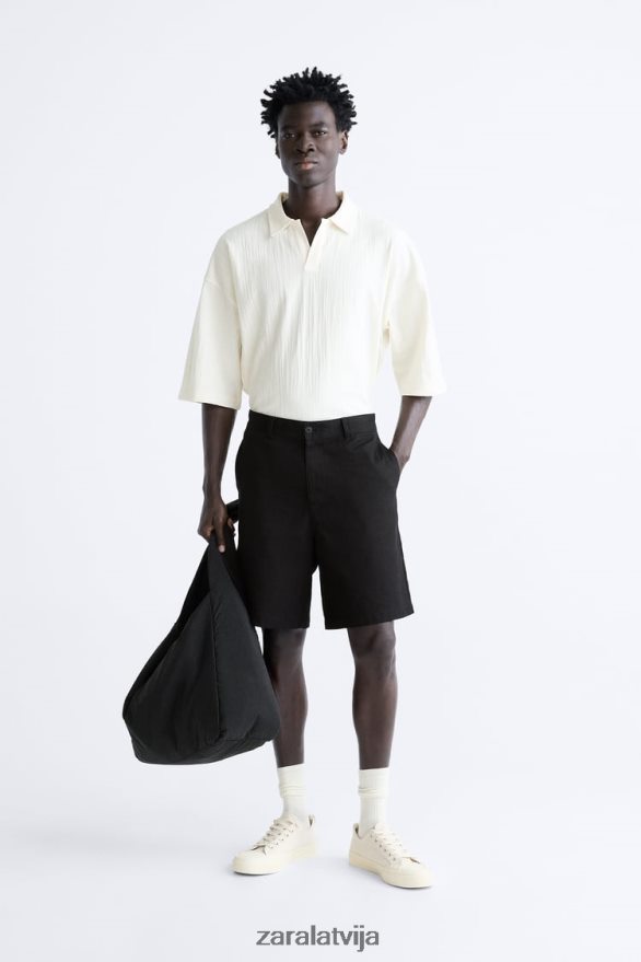 teksturēts polo vīriešiem Zara bēšs 6ZTV401223 apģērbs