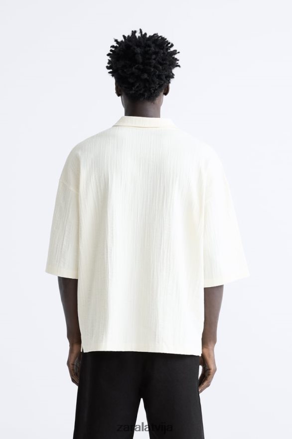 teksturēts polo vīriešiem Zara bēšs 6ZTV401223 apģērbs