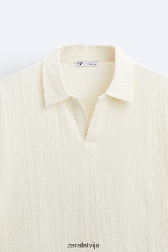 teksturēts polo vīriešiem Zara bēšs 6ZTV401223 apģērbs