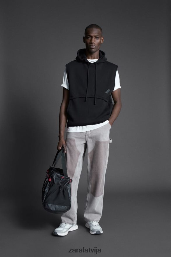 boksera treniņu džemperis vīriešiem Zara melns 6ZTV401049 apģērbs