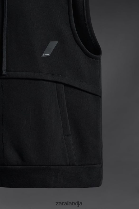 boksera treniņu džemperis vīriešiem Zara melns 6ZTV401049 apģērbs