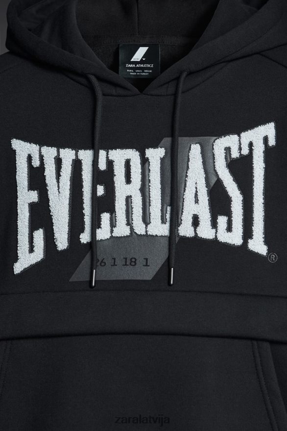 everlast džemperis ar kapuci vīriešiem Zara melns 6ZTV401048 apģērbs