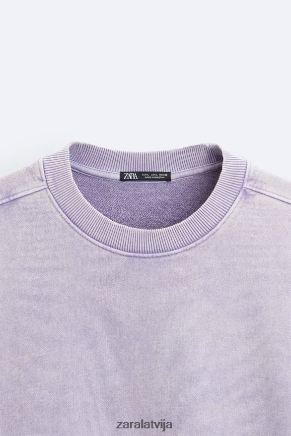 krāsā mazgāts sporta krekls vīriešiem Zara ceriņi 6ZTV401052 apģērbs