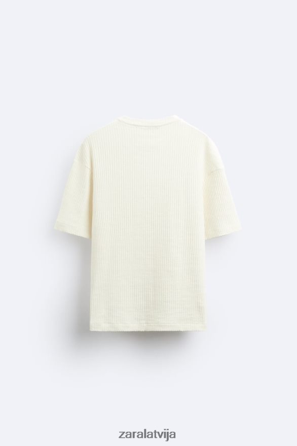 rievotu sporta krekls vīriešiem Zara austeru balts 6ZTV401063 apģērbs