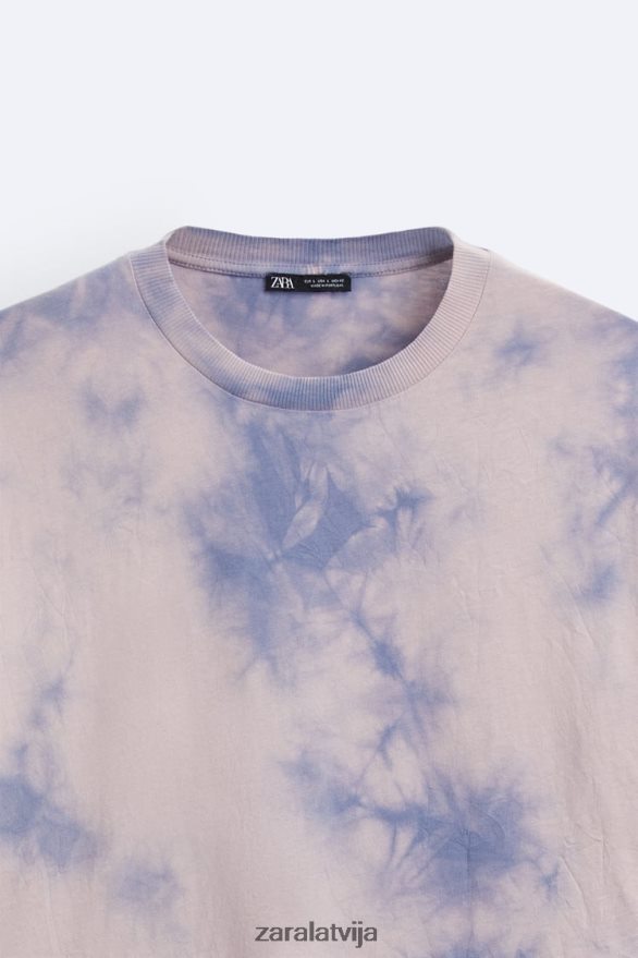 kaklasaites krāsas apdrukas t-krekls vīriešiem Zara ceriņi 6ZTV401202 apģērbs