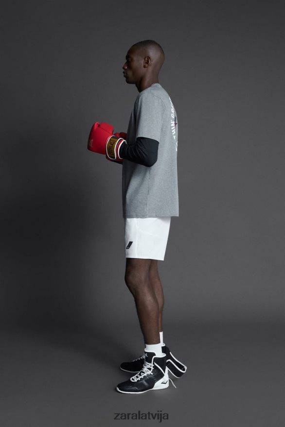 mūža treniņu t-krekls vīriešiem Zara pelēkais merģelis 6ZTV401196 apģērbs