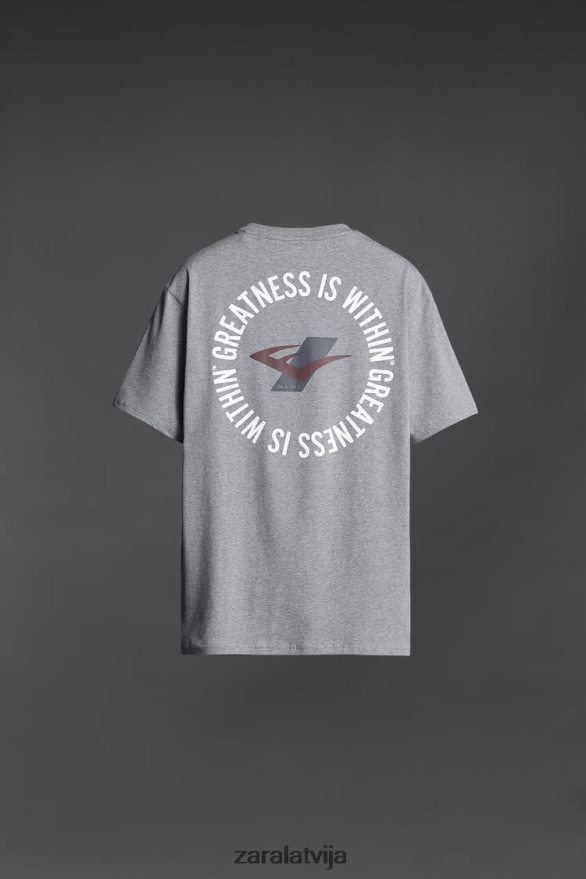 mūža treniņu t-krekls vīriešiem Zara pelēkais merģelis 6ZTV401196 apģērbs